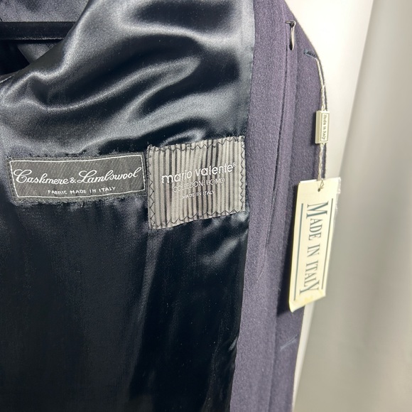 Mario Valente Uomo Collection 3/4L Navy Overcoat - Picture 3 of 5